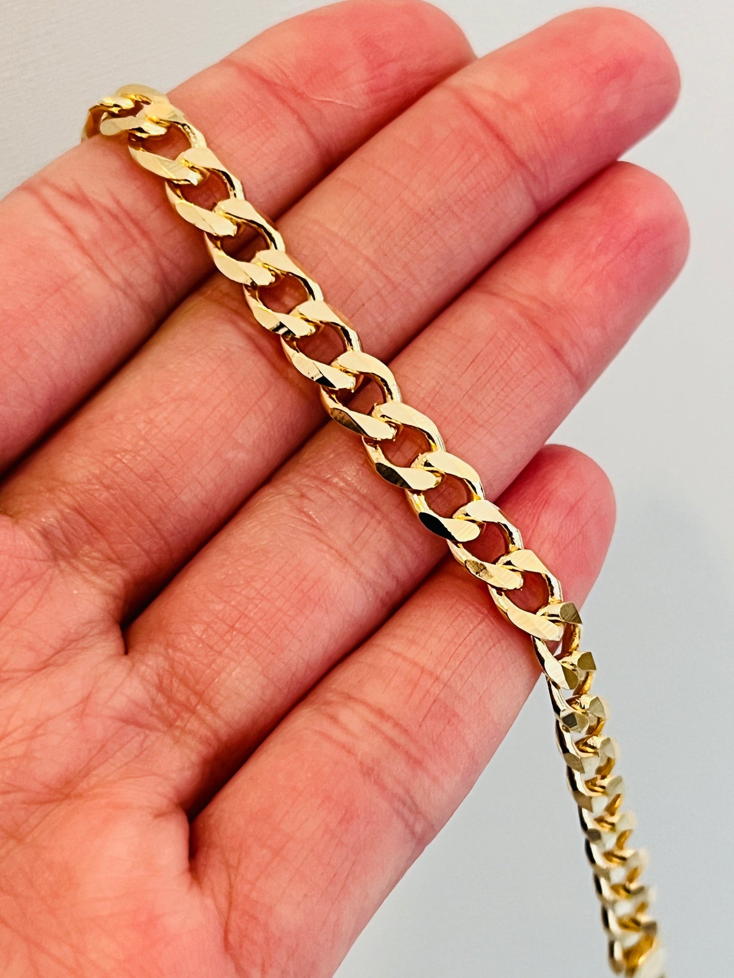 18KT Gold Filled Bracelets, Gold Filled 5mm Curb Bracelet | Bold Layering Essential by HAUS OF MONOGRAM