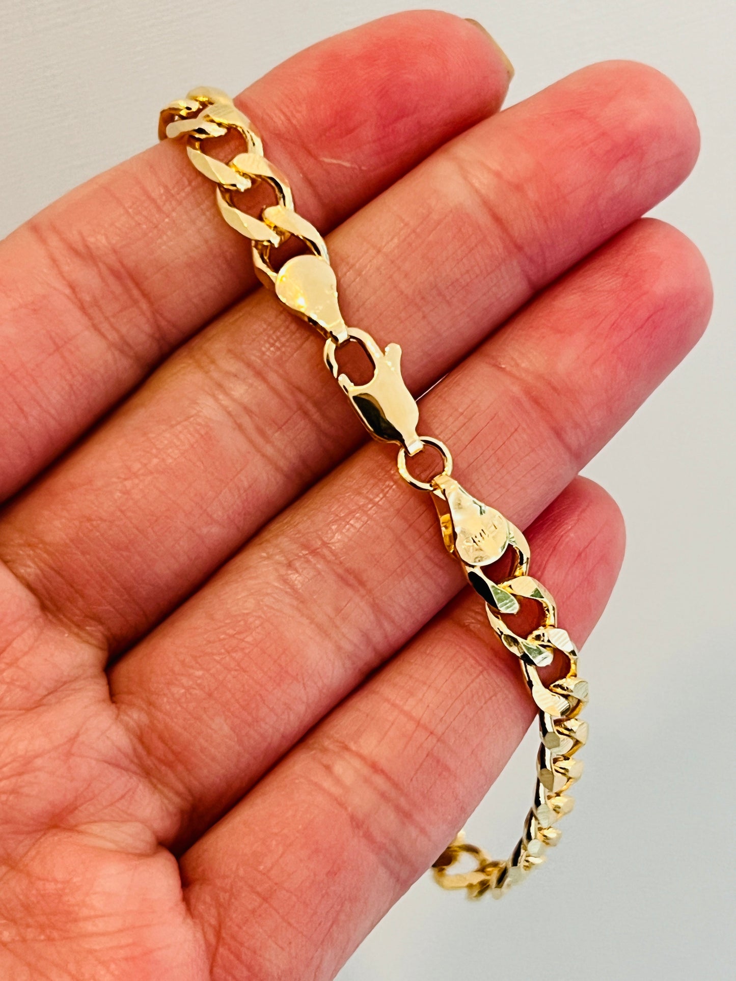 18KT Gold Filled Bracelets, Gold Filled 5mm Curb Bracelet | Bold Layering Essential by HAUS OF MONOGRAM