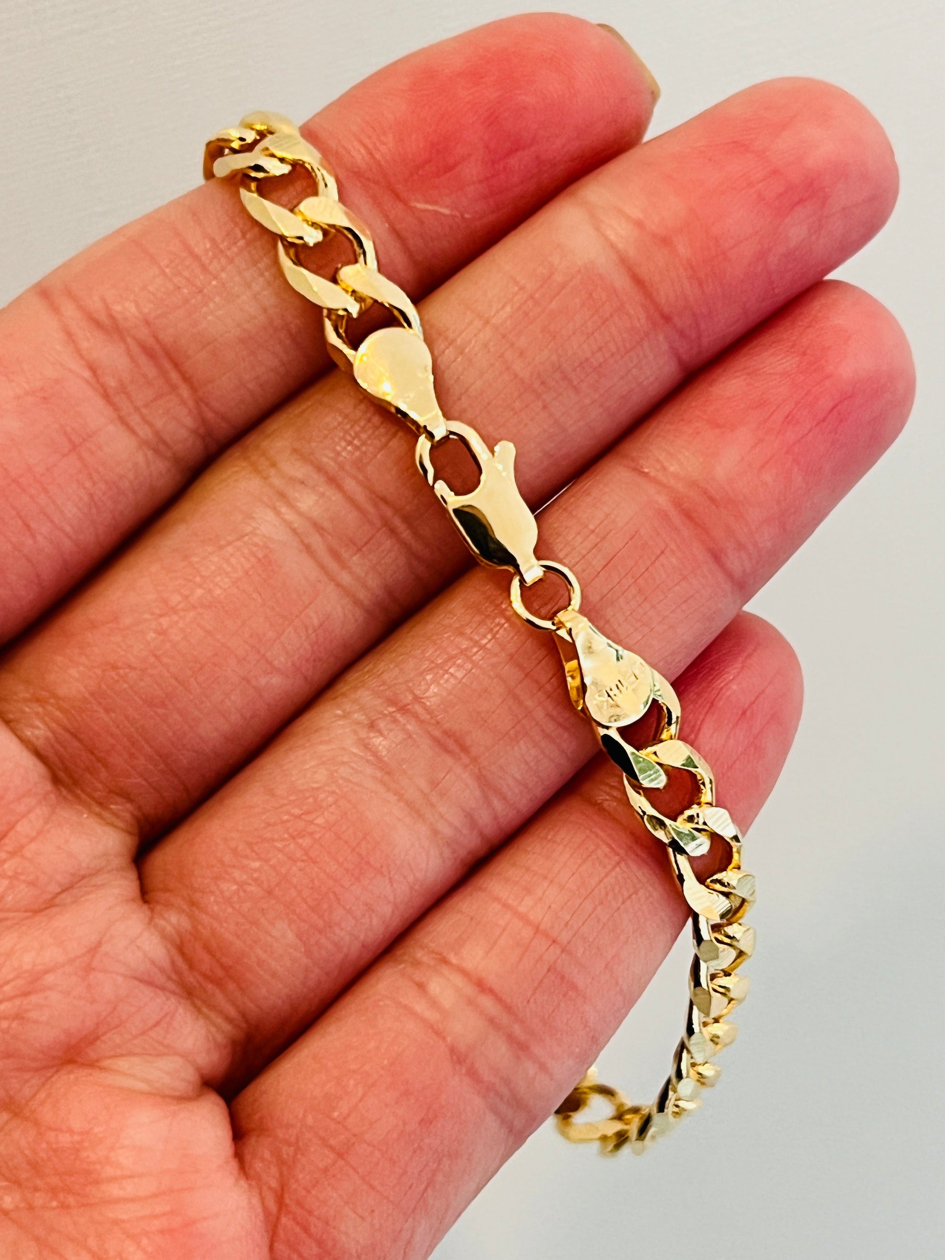 18KT Gold Filled Bracelets, Gold Filled 5mm Curb Bracelet | Bold Layering Essential by HAUS OF MONOGRAM