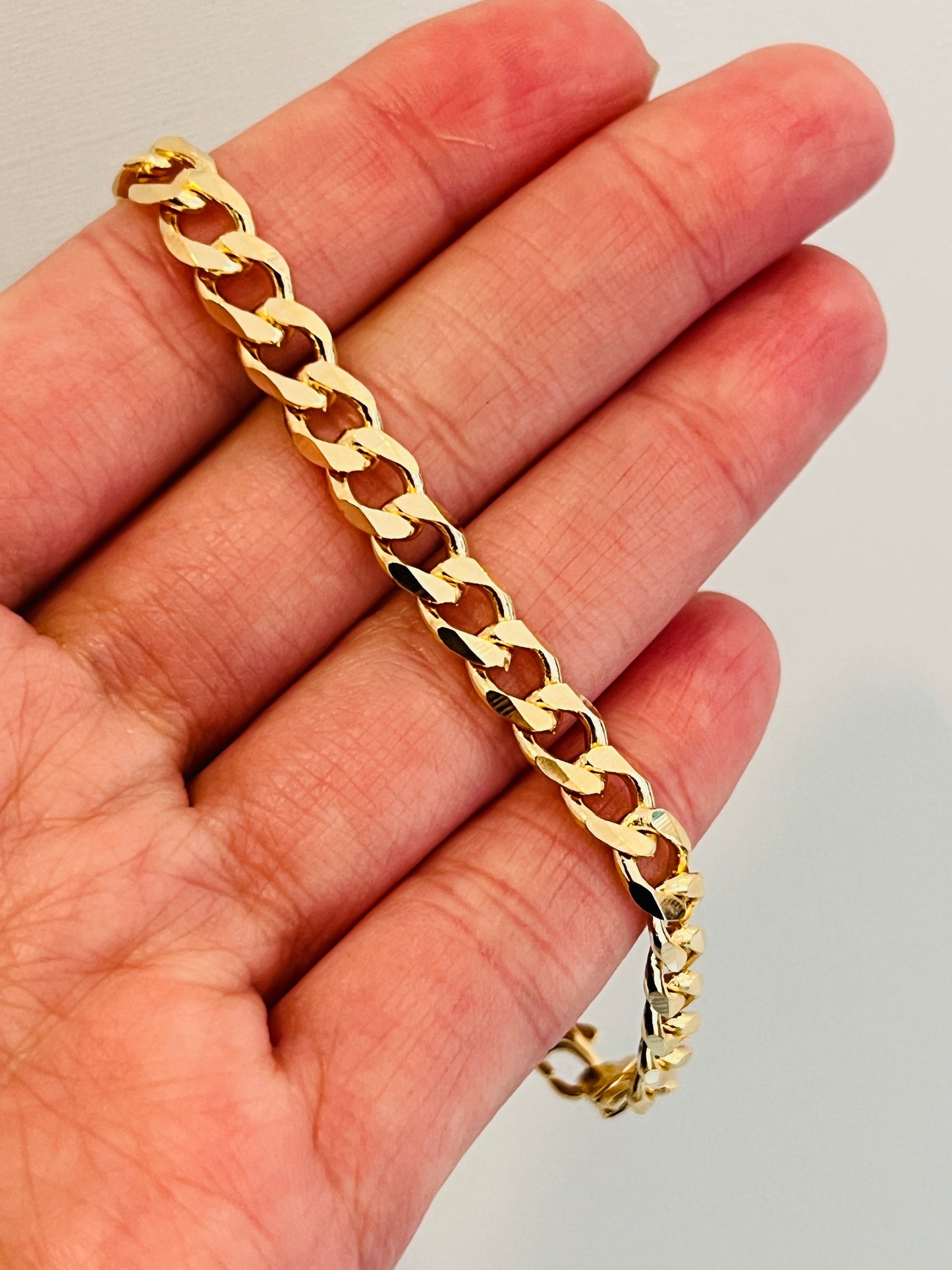 18KT Gold Filled Bracelets, Gold Filled 5mm Curb Bracelet | Bold Layering Essential by HAUS OF MONOGRAM