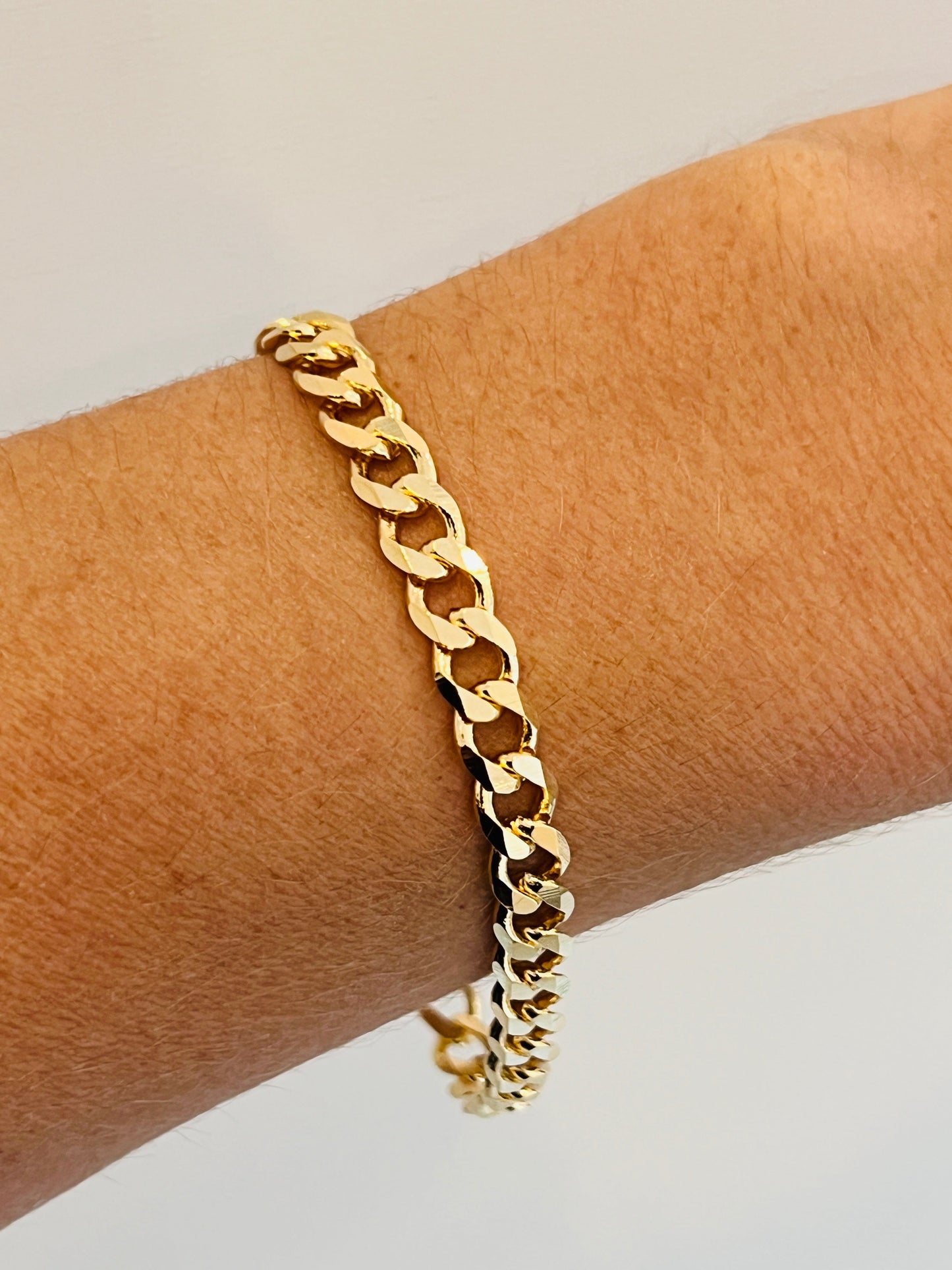18KT Gold Filled Bracelets, Gold Filled 5mm Curb Bracelet | Bold Layering Essential by HAUS OF MONOGRAM