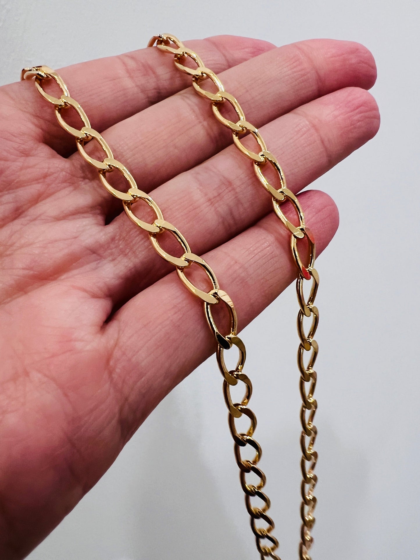 18KT Gold Filled Men's Chains, Gold Filled 5mm Curb Chain | Thick Statement Necklace by HAUS OF MONOGRAM