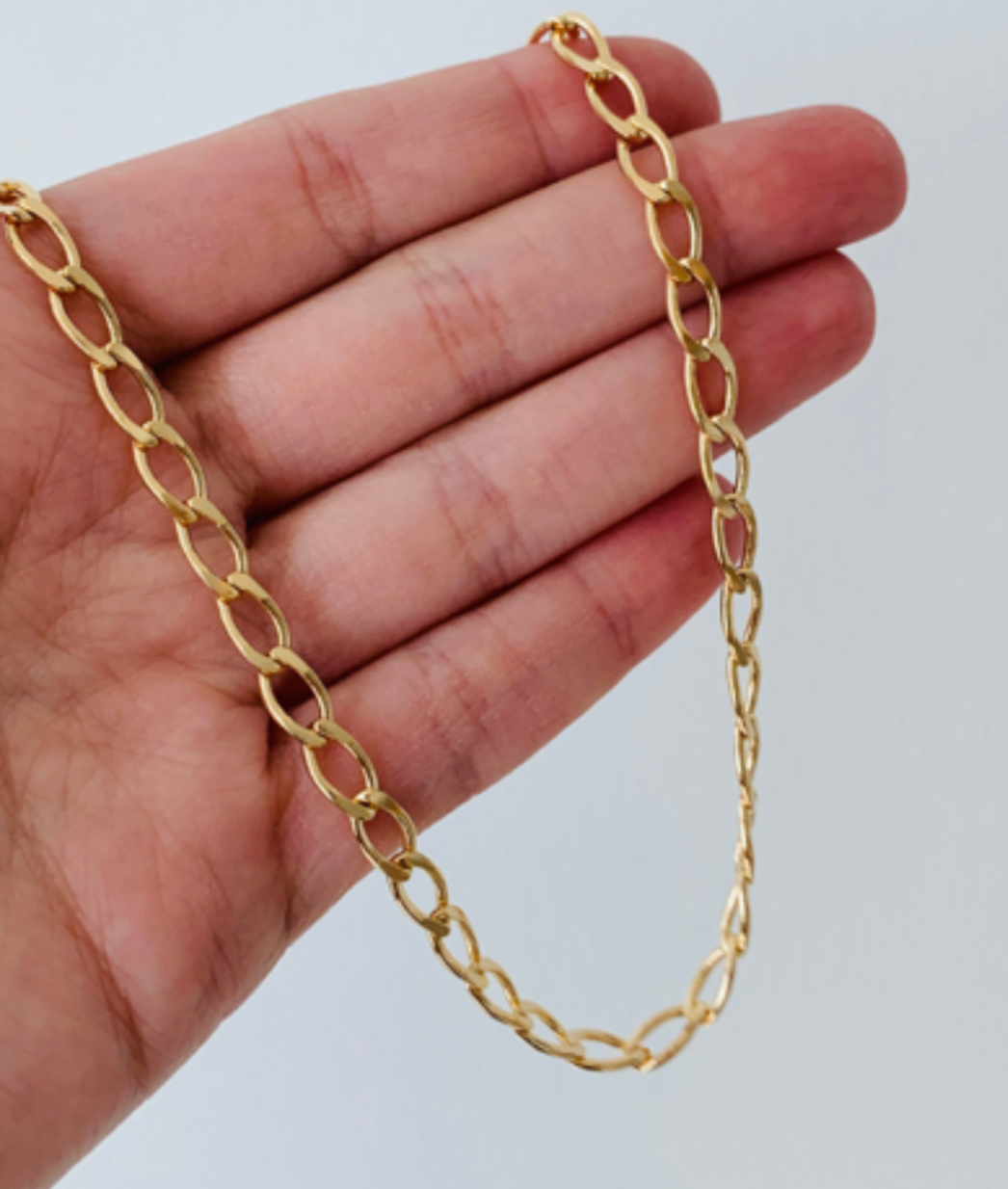 18KT Gold Filled Men's Chains, Gold Filled 5mm Curb Chain | Thick Statement Necklace by HAUS OF MONOGRAM