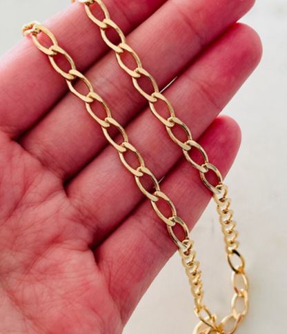 18KT Gold Filled Necklaces, Gold Filled 5mm Curb Necklace | Bold Gold Statement Chain by HAUS OF MONOGRAM