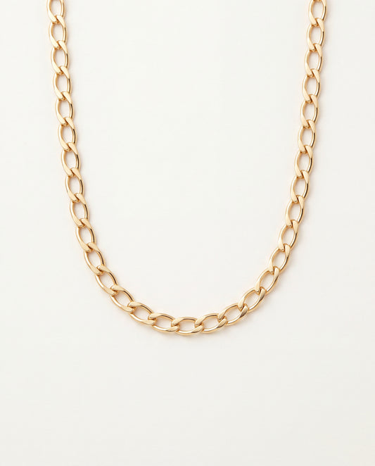 18KT Gold Filled Necklaces, Gold Filled 5mm Curb Necklace | Bold Gold Statement Chain by HAUS OF MONOGRAM