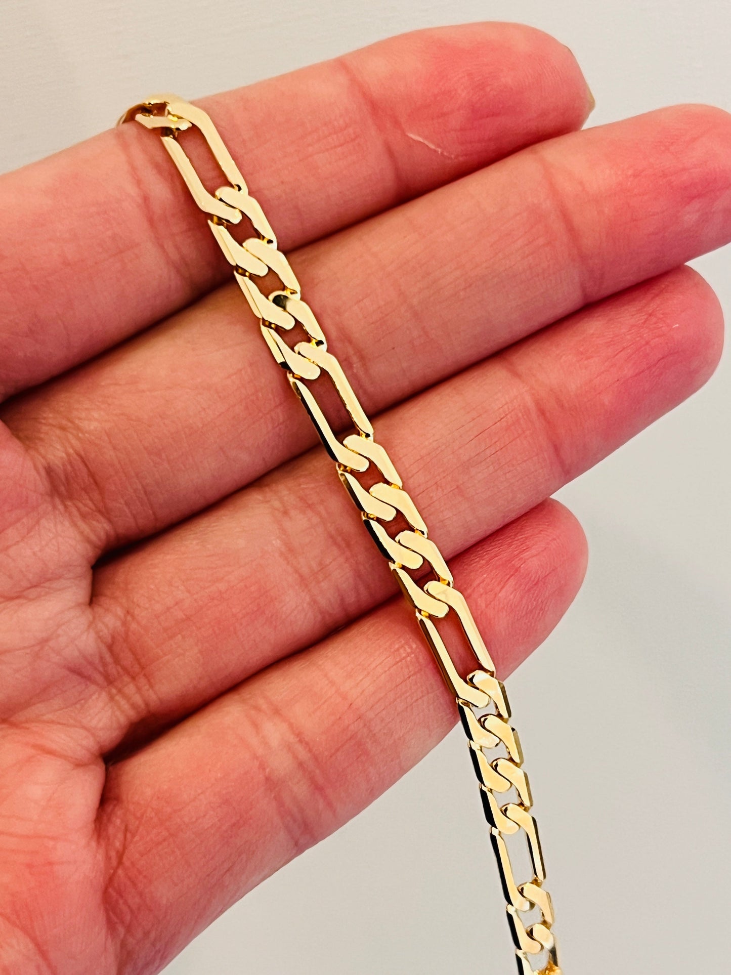 18KT Gold Filled Bracelets, Gold Filled 5mm Figaro Bracelet | Classic Chain Design by HAUS OF MONOGRAM