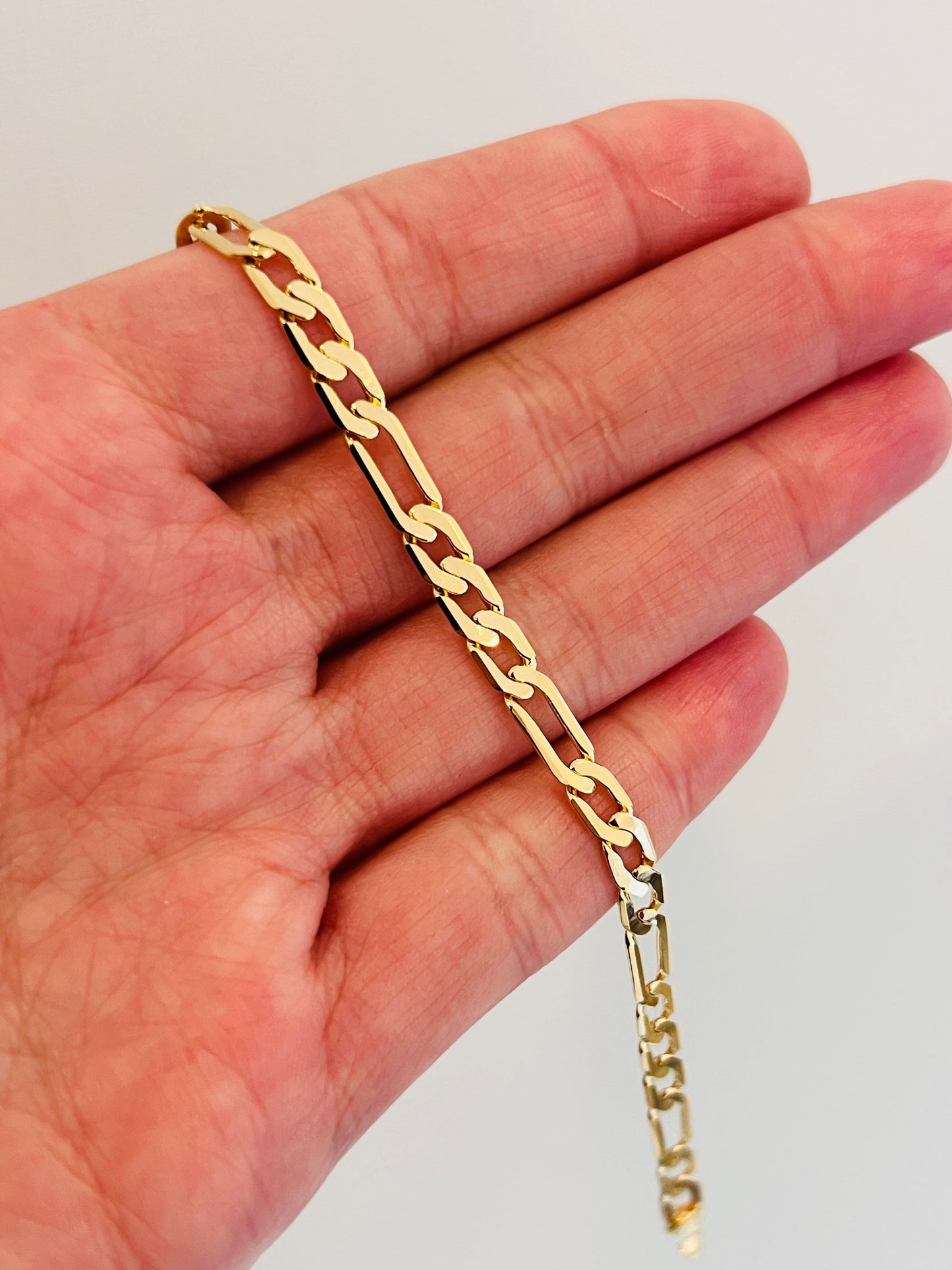 18KT Gold Filled Bracelets, Gold Filled 5mm Figaro Bracelet | Classic Chain Design by HAUS OF MONOGRAM