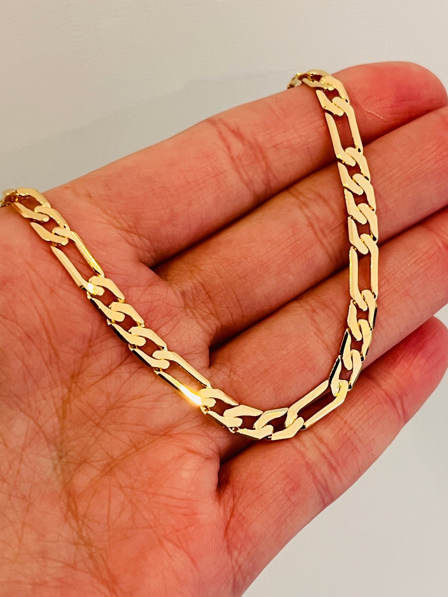 18KT Gold Filled Bracelets, Gold Filled 5mm Figaro Bracelet | Classic Chain Design by HAUS OF MONOGRAM