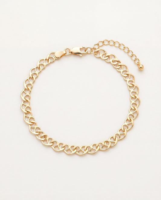 18KT Gold Filled Bracelets, Gold Filled 5mm Heart Bracelet | Statement Gold Jewelry by HAUS OF MONOGRAM
