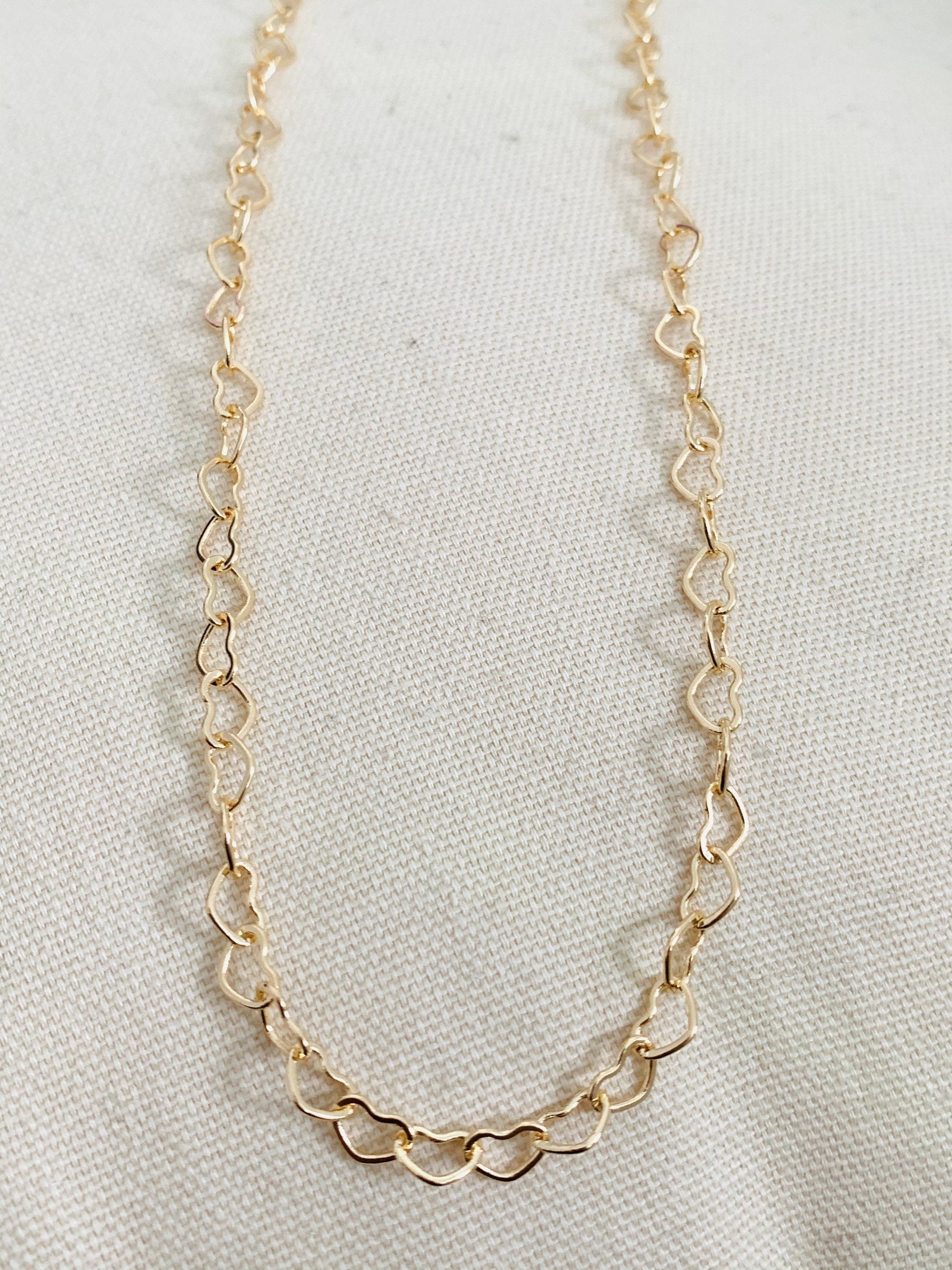 18KT Gold Filled Necklaces, Gold Filled 5mm Heart Necklace | Bold, Romantic Shine by HAUS OF MONOGRAM
