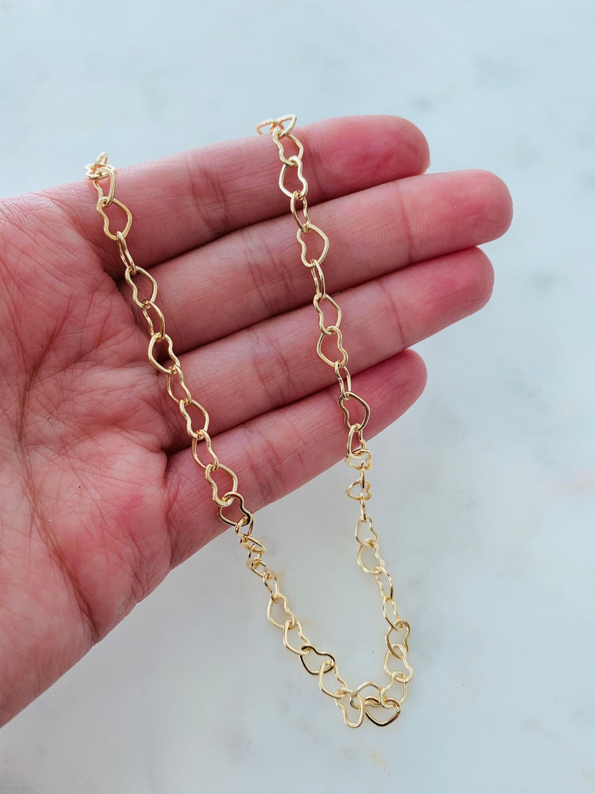 18KT Gold Filled Necklaces, Gold Filled 5mm Heart Necklace | Bold, Romantic Shine by HAUS OF MONOGRAM