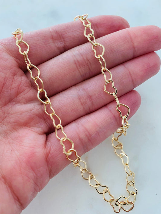 18KT Gold Filled Necklaces, Gold Filled 5mm Heart Necklace | Bold, Romantic Shine by HAUS OF MONOGRAM