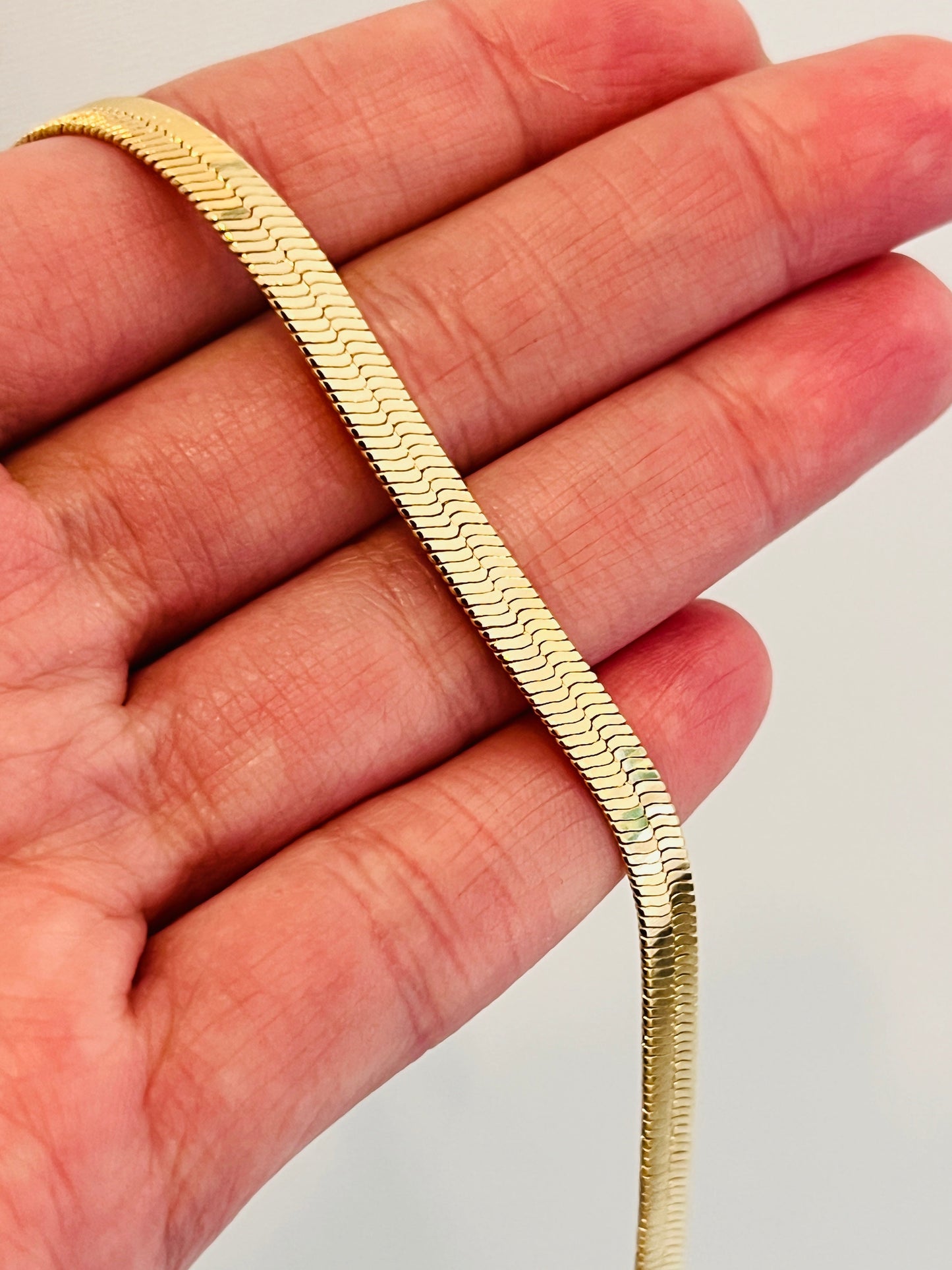 Gold Filled 5mm Herringbone Bracelet | Sleek Everyday Statement by HAUS OF MONOGRAM