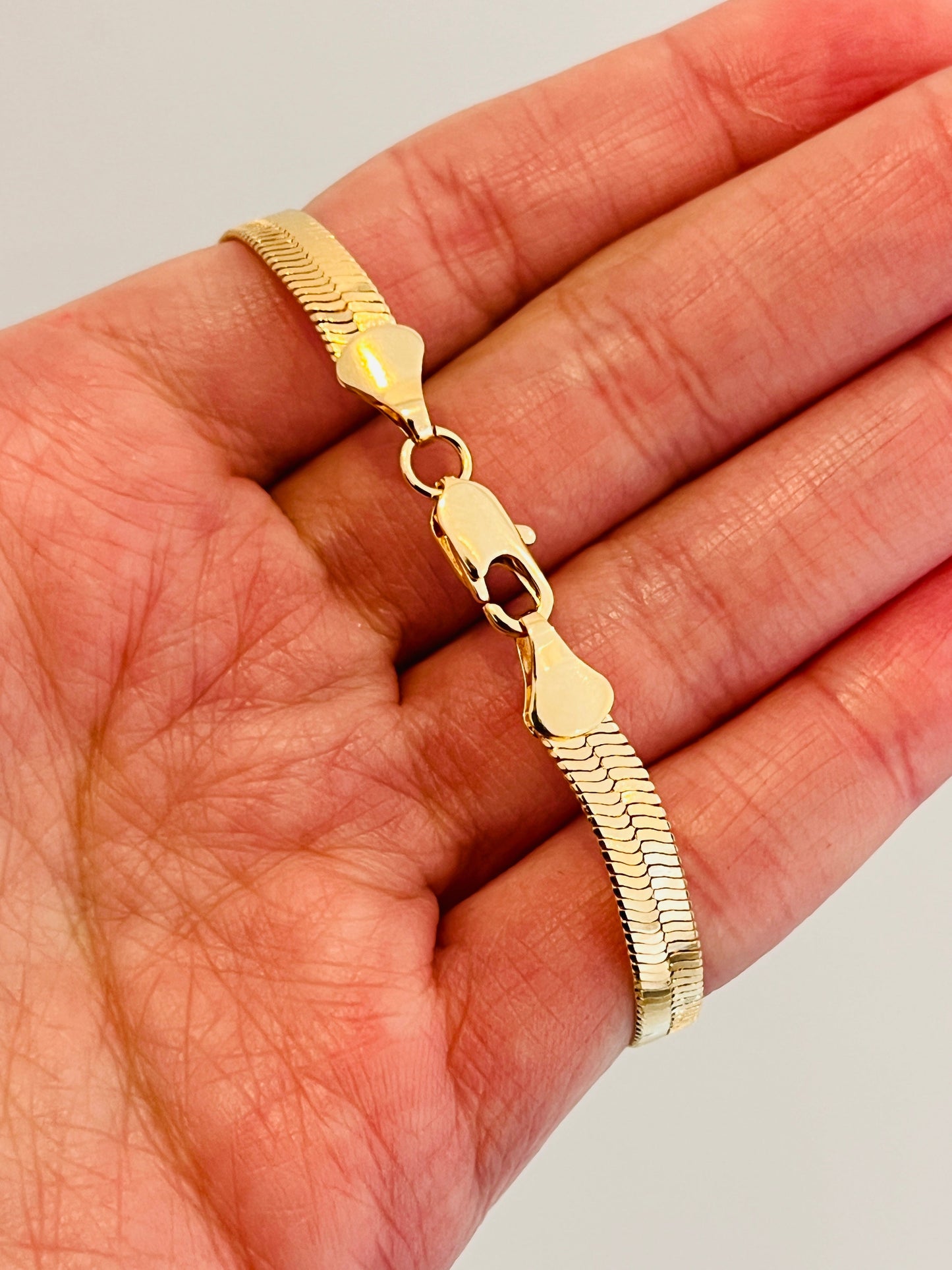 Gold Filled 5mm Herringbone Bracelet | Sleek Everyday Statement by HAUS OF MONOGRAM