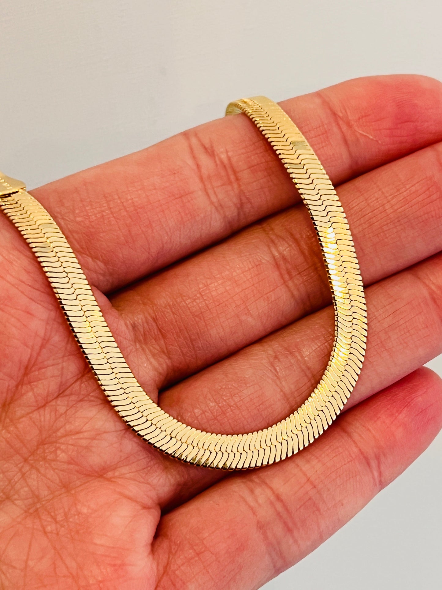 Gold Filled 5mm Herringbone Bracelet | Sleek Everyday Statement by HAUS OF MONOGRAM