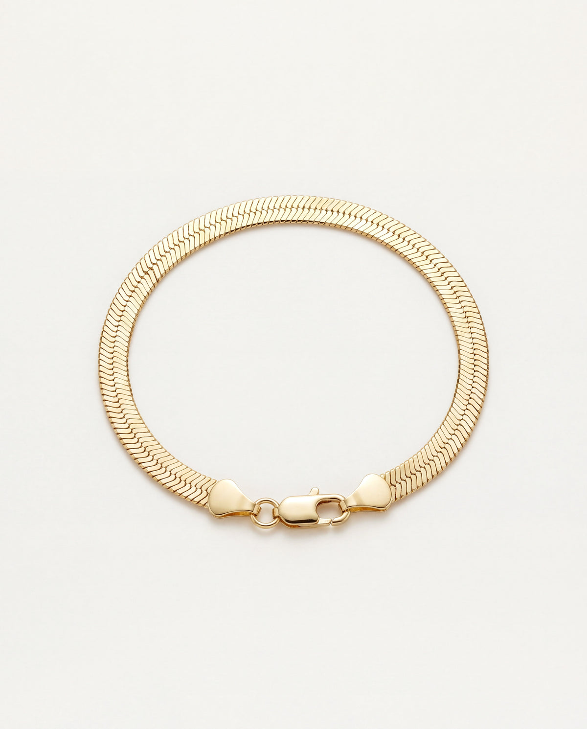 18KT Gold Filled Bracelets, Gold Filled 5mm Herringbone Bracelet | Sleek Everyday Statement by HAUS OF MONOGRAM