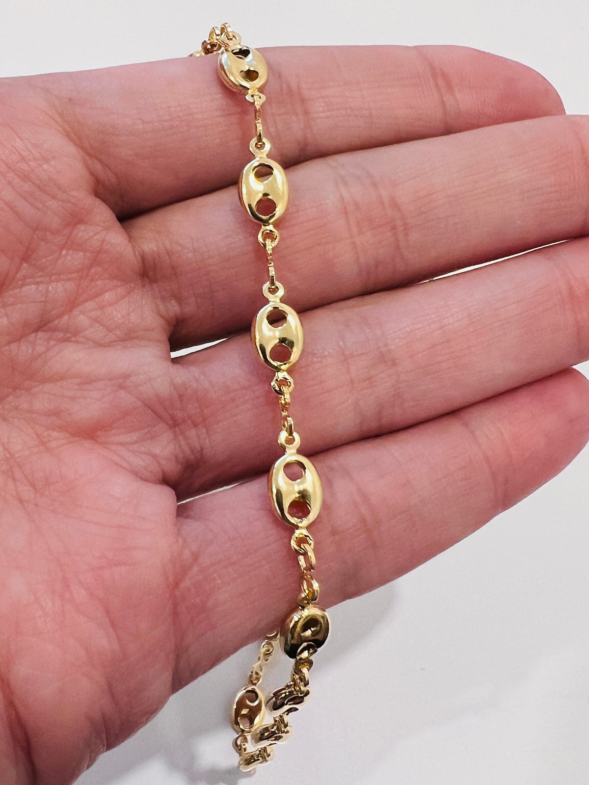 18KT Gold Filled Anklets, Gold Filled 5mm Puff Anklet | Bold Everyday Statement by HAUS OF MONOGRAM