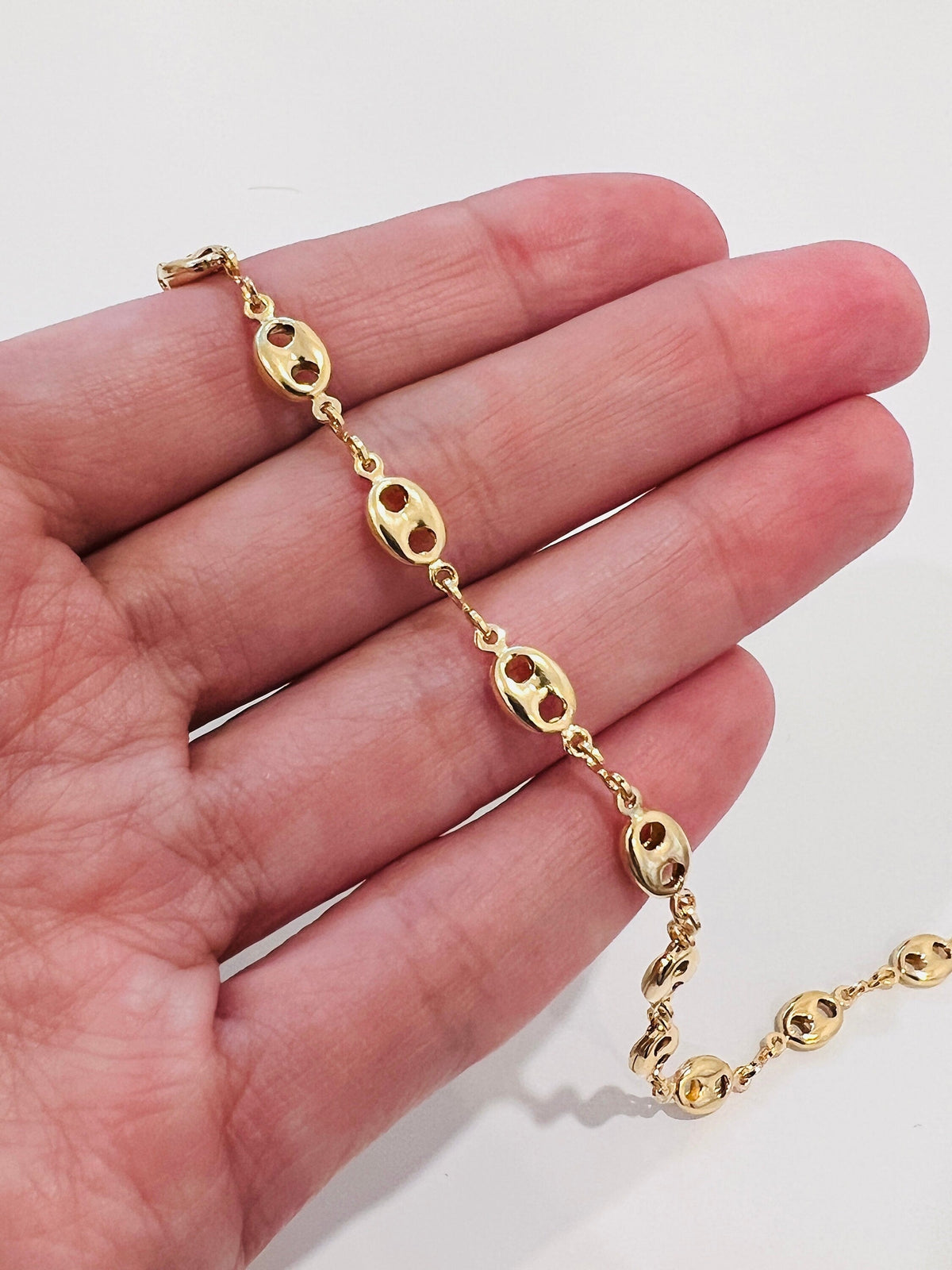 18KT Gold Filled Anklets, Gold Filled 5mm Puff Anklet | Bold Everyday Statement by HAUS OF MONOGRAM