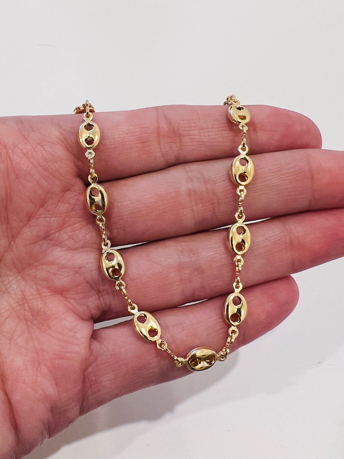 18KT Gold Filled Anklets, Gold Filled 5mm Puff Anklet | Bold Everyday Statement by HAUS OF MONOGRAM
