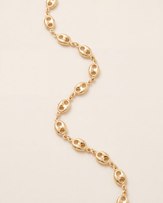 18KT Gold Filled Anklets, Gold Filled 5mm Puff Anklet | Bold Everyday Statement by HAUS OF MONOGRAM