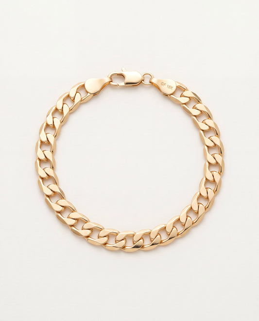 18KT Gold Filled Bracelets, Gold Filled 6.5mm Curb Bracelet | Men's Bracelet by HAUS OF MONOGRAM