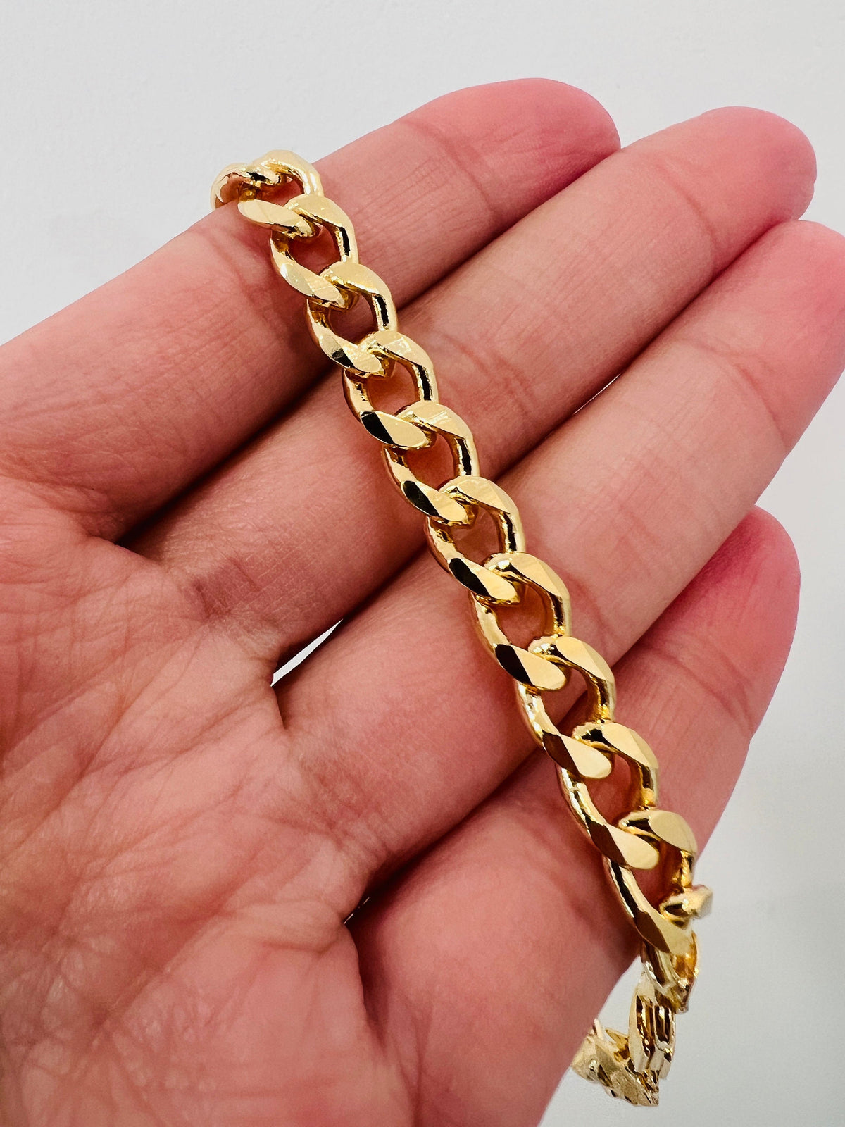 18KT Gold Filled Bracelets, Gold Filled 6mm Curb Bracelet | Bold, Polished, and Timeless by HAUS OF MONOGRAM