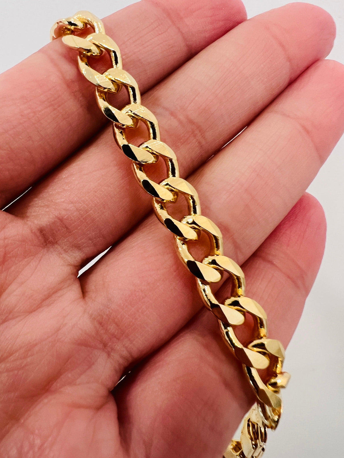 18KT Gold Filled Bracelets, Gold Filled 6mm Curb Bracelet | Bold, Polished, and Timeless by HAUS OF MONOGRAM