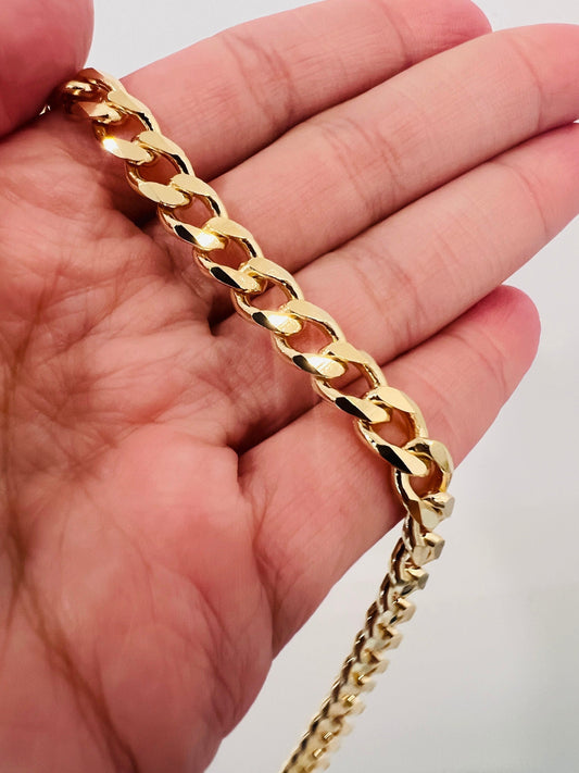 18KT Gold Filled Bracelets, Gold Filled 6mm Curb Bracelet | Bold, Polished, and Timeless by HAUS OF MONOGRAM