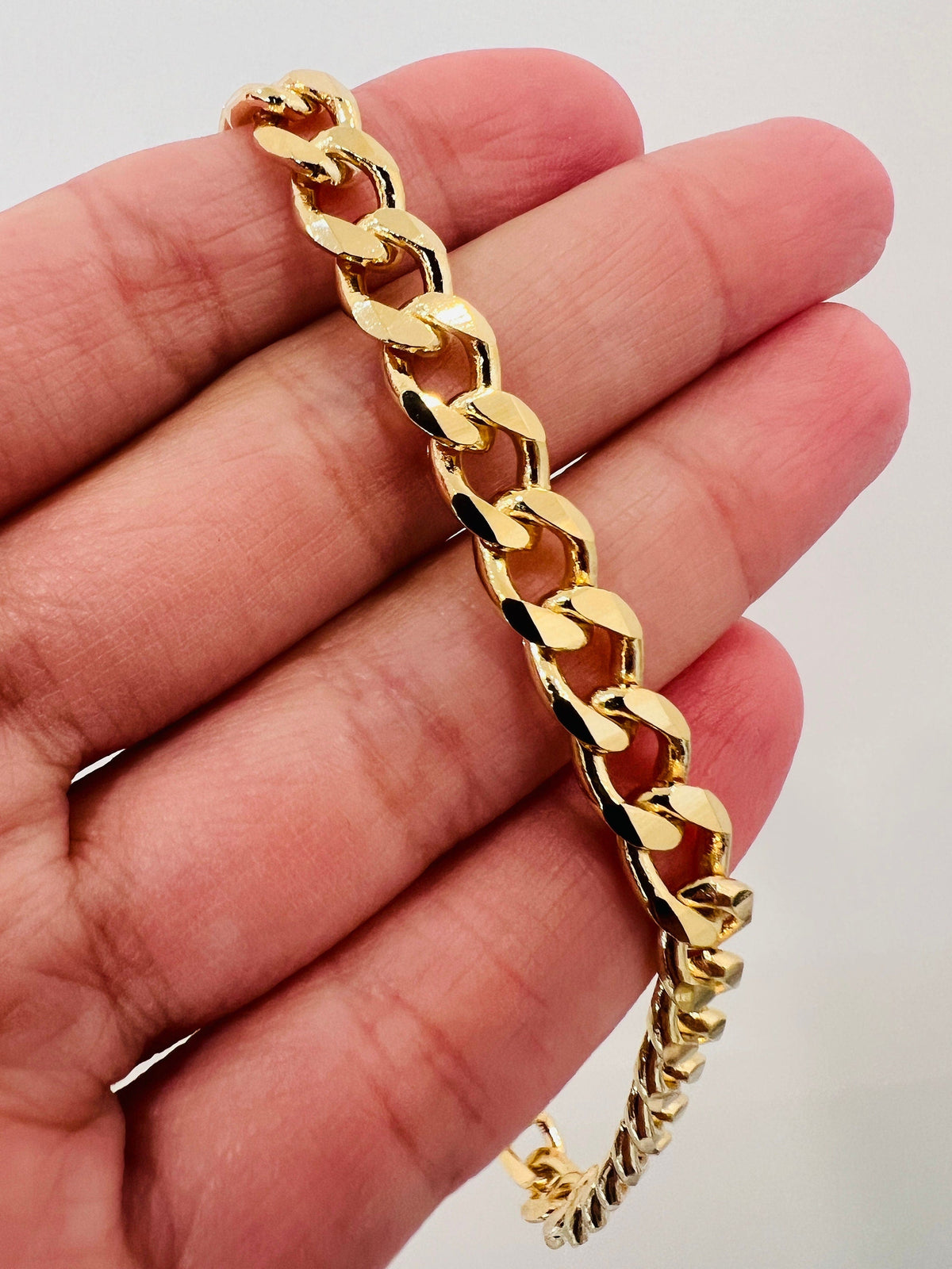 18KT Gold Filled Bracelets, Gold Filled 6mm Curb Bracelet | Bold, Polished, and Timeless by HAUS OF MONOGRAM