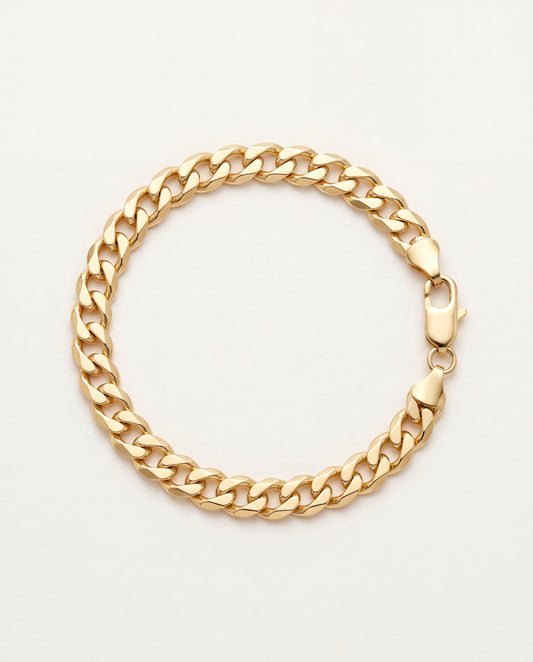 18KT Gold Filled Bracelets, Gold Filled 6mm Curb Bracelet | Bold, Polished, and Timeless by HAUS OF MONOGRAM