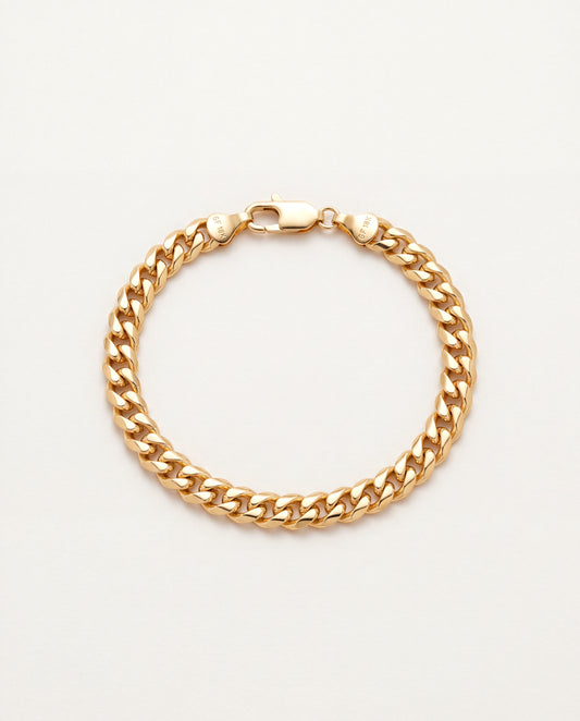 18KT Gold Filled Bracelets, Gold Filled 6mm Curb Bracelet | Statement Piece by HAUS OF MONOGRAM