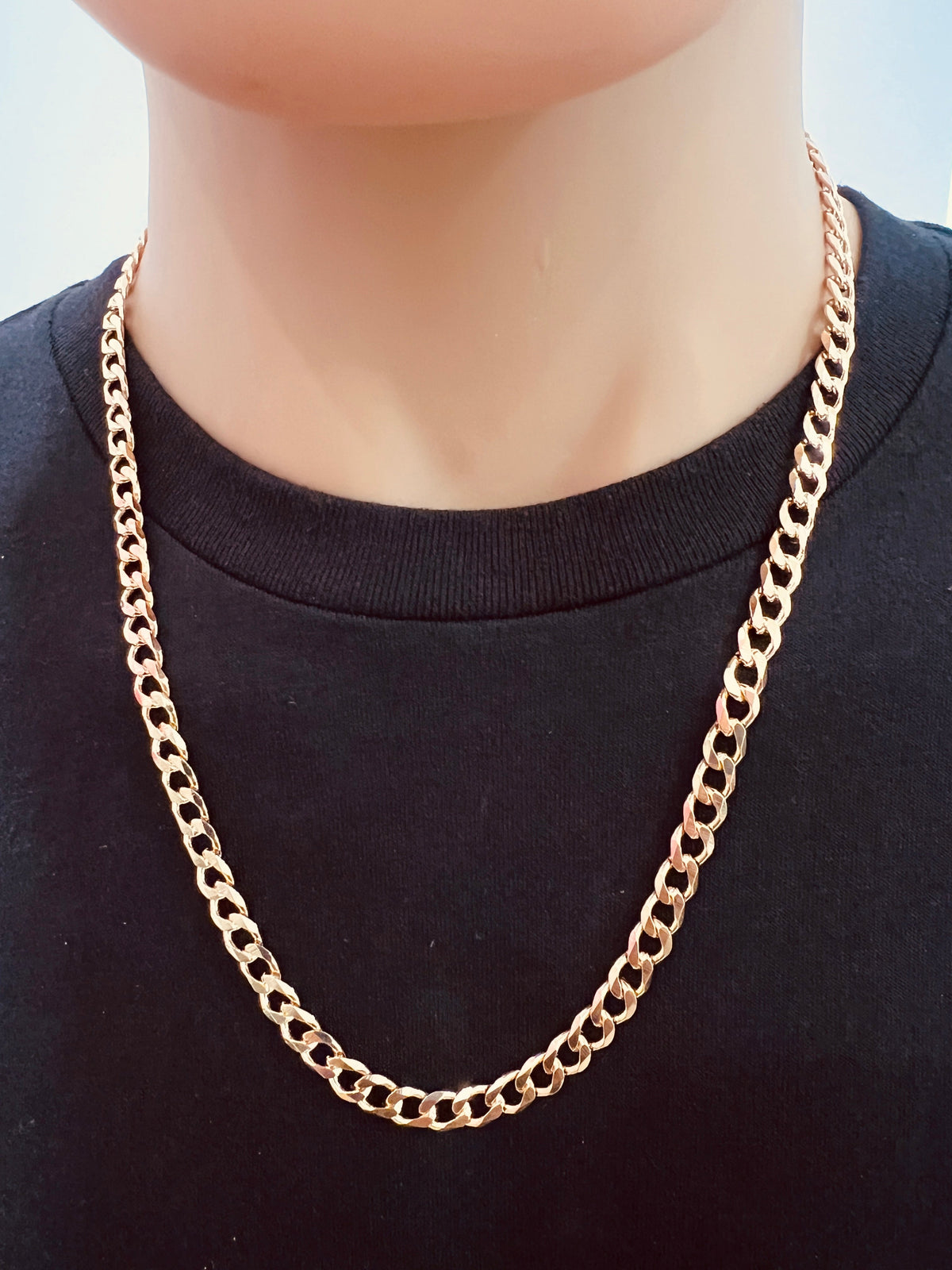 18KT Gold Filled Men's Chains, Gold Filled 6mm Curb Chain | Bold Everyday Statement Necklace by HAUS OF MONOGRAM