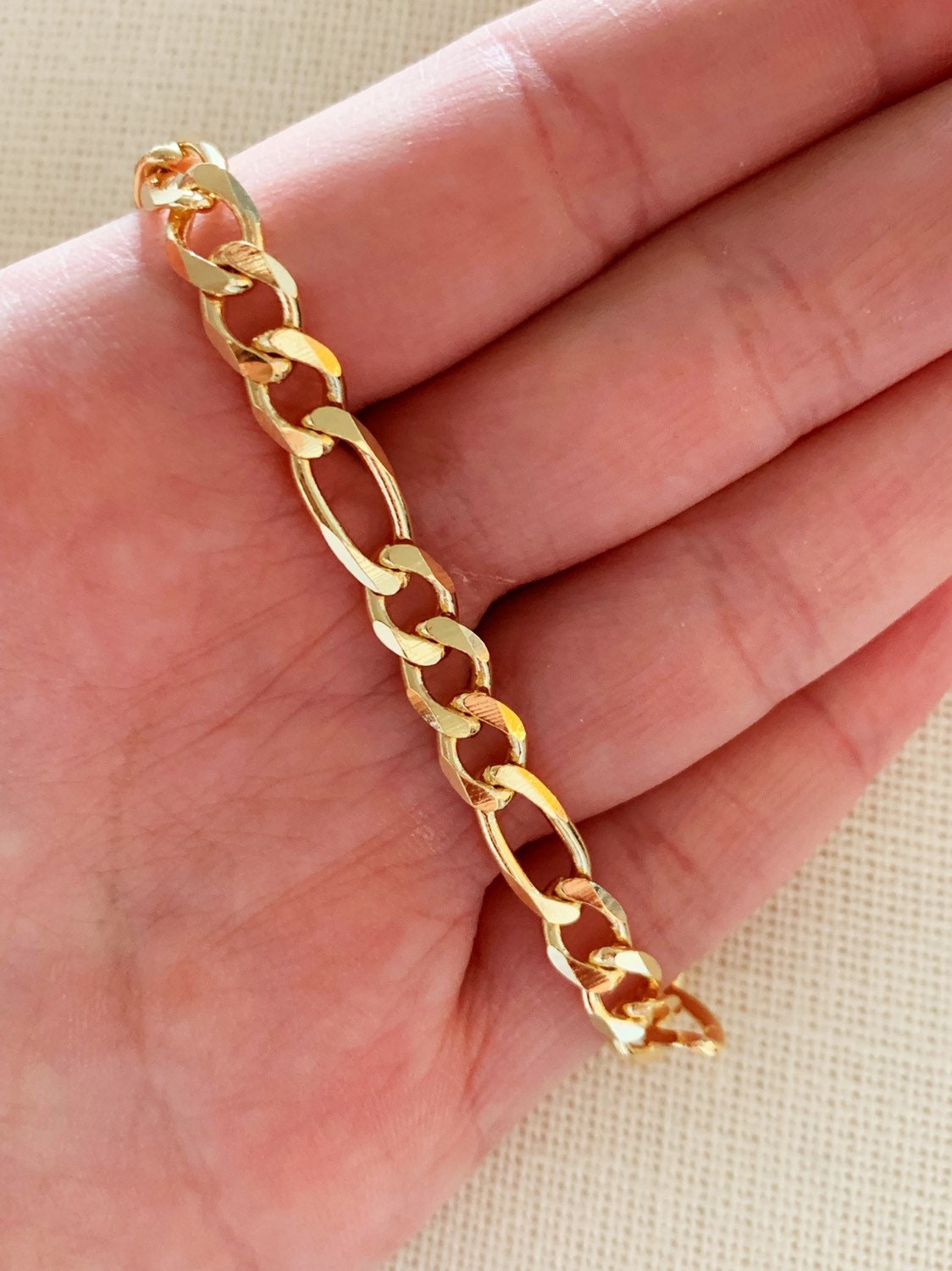 18KT Gold Filled Bracelets, Gold Filled 6mm Figaro Bracelet | Bold, Classic, Effortlessly Cool by HAUS OF MONOGRAM
