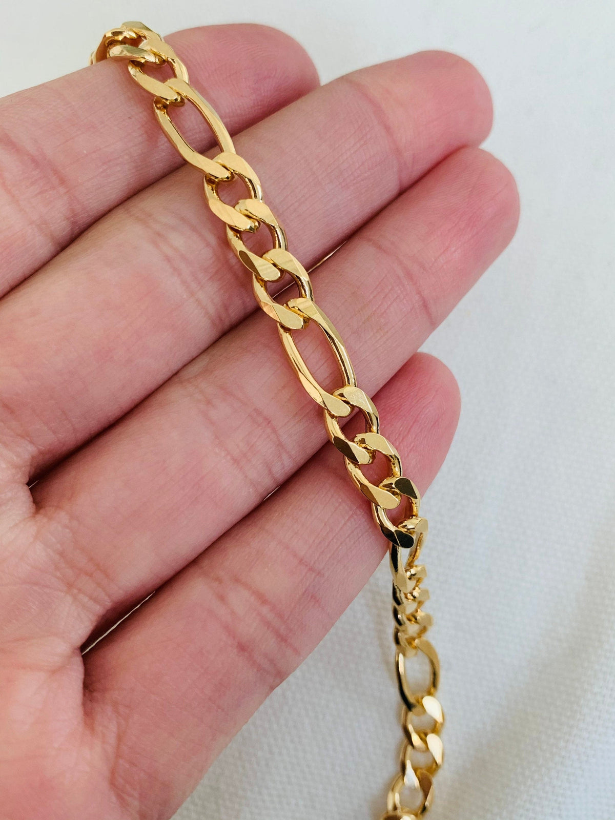 18KT Gold Filled Bracelets, Gold Filled 6mm Figaro Bracelet | Bold, Classic, Effortlessly Cool by HAUS OF MONOGRAM