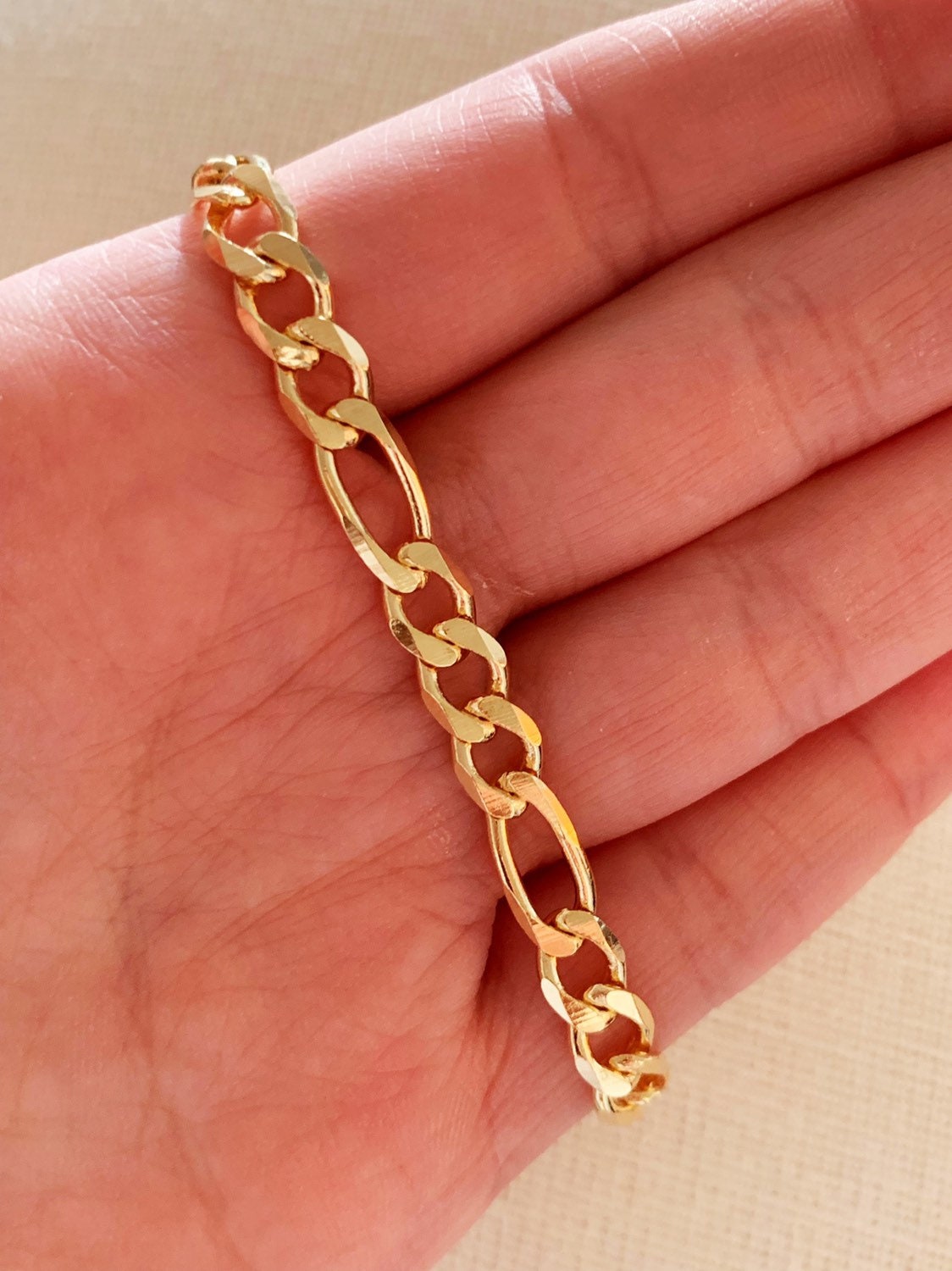 18KT Gold Filled Bracelets, Gold Filled 6mm Figaro Bracelet | Bold, Classic, Effortlessly Cool by HAUS OF MONOGRAM