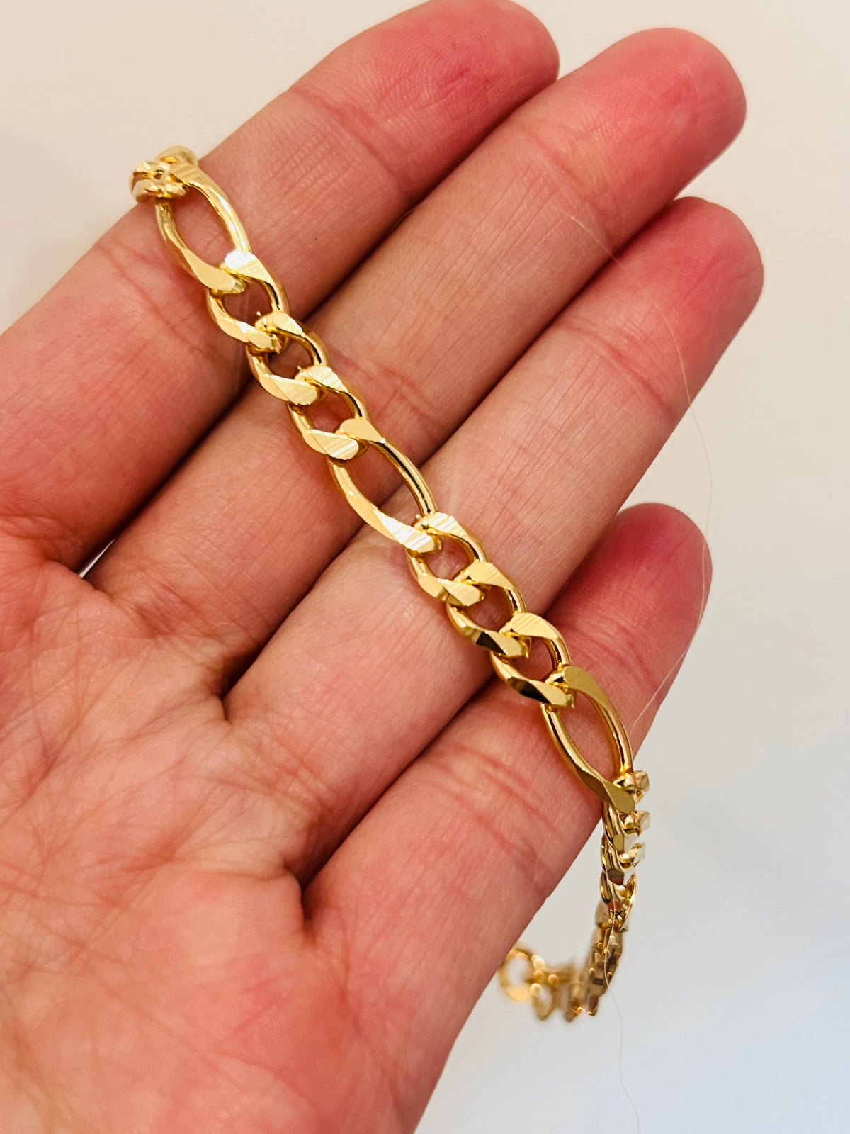 18KT Gold Filled Bracelets, Gold Filled 6mm Figaro Bracelet | Classic Men's Chain Bracelet by HAUS OF MONOGRAM