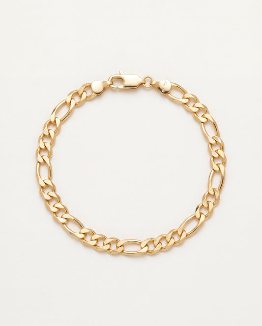 18KT Gold Filled Bracelets, Gold Filled 6mm Figaro Bracelet | Classic Men's Chain Bracelet by HAUS OF MONOGRAM