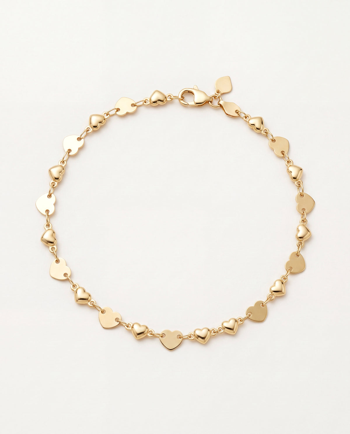 18KT Gold Filled Anklets, Gold Filled 6mm Heart Anklet | Adjustable Shine Accent by HAUS OF MONOGRAM