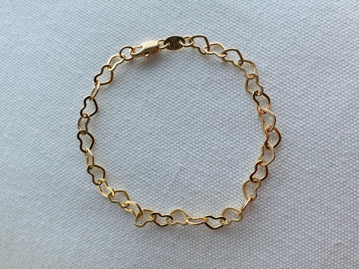18KT Gold Filled Anklets, Gold Filled 6mm Heart Anklet | Sweet & Stylish Everyday Accent by HAUS OF MONOGRAM