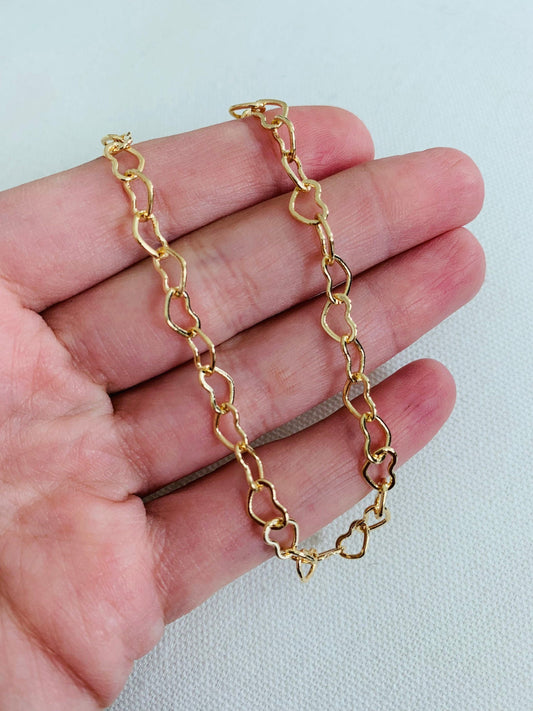 18KT Gold Filled Anklets, Gold Filled 6mm Heart Anklet | Sweet & Stylish Everyday Accent by HAUS OF MONOGRAM