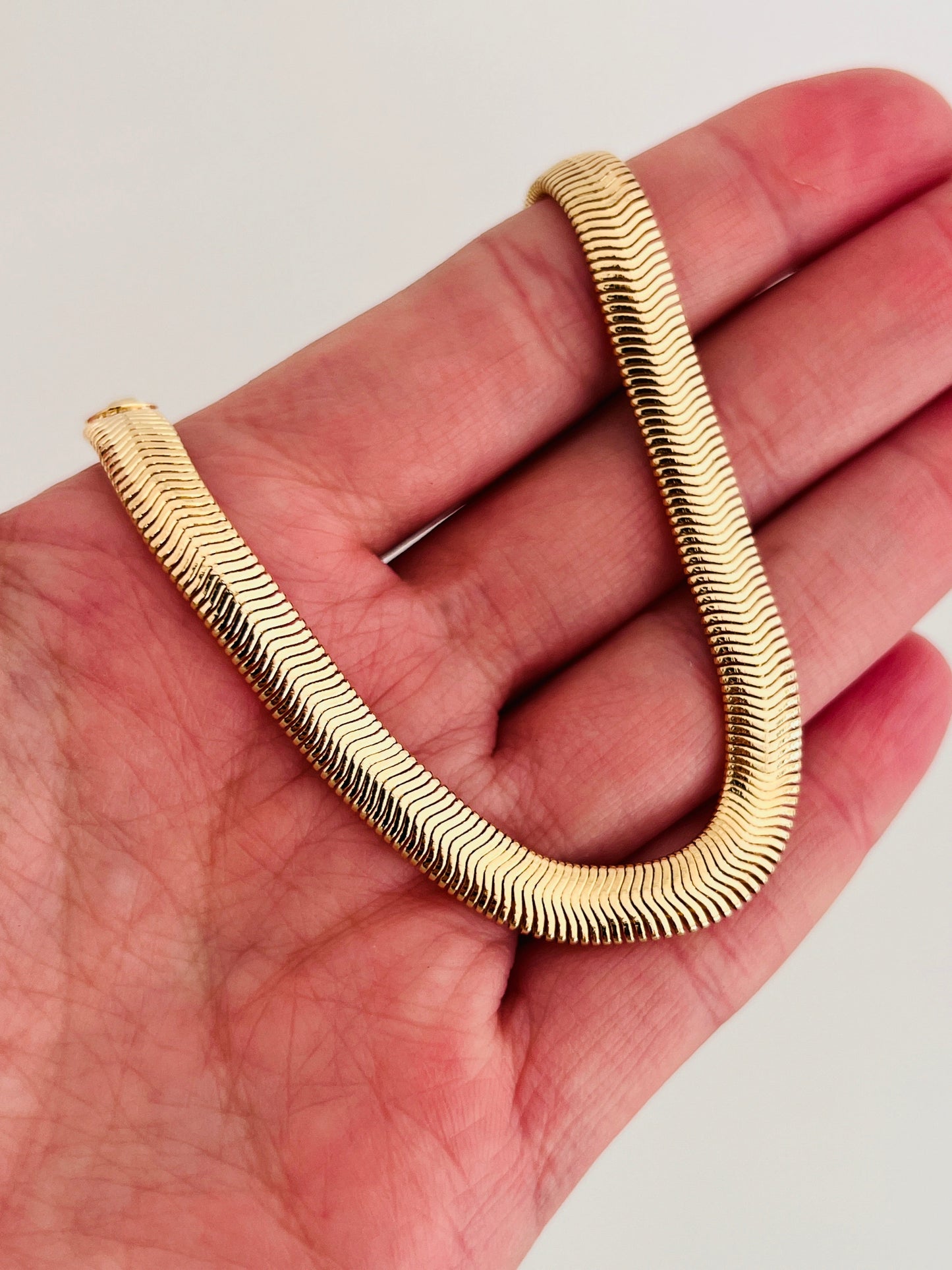 Gold Filled 6mm Magic Herringbone Bracelet | Sleek Shine, Timeless Elegance by HAUS OF MONOGRAM - Bracelets, 7", HOM-1-0475-7