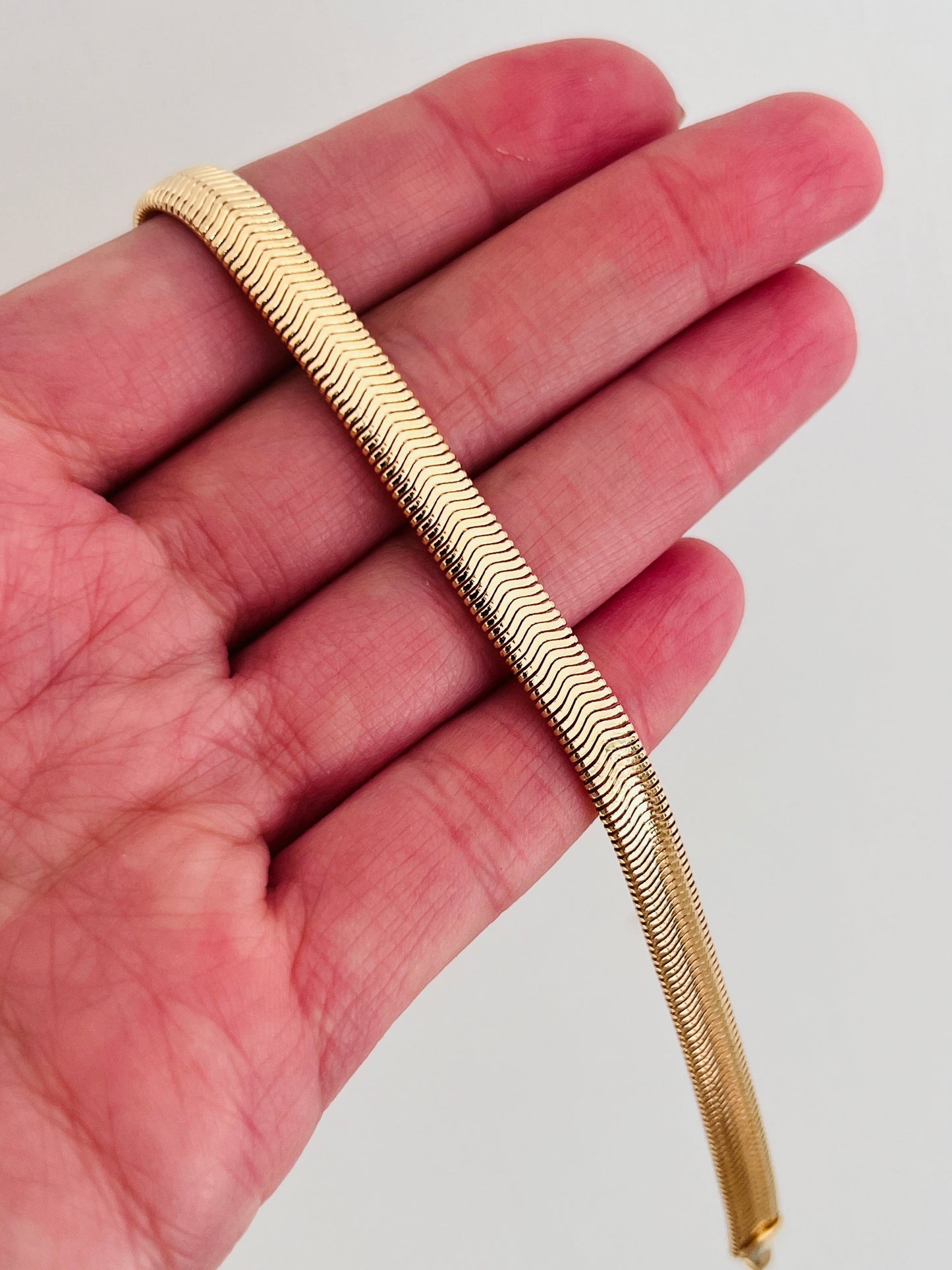 Gold Filled 6mm Magic Herringbone Bracelet | Sleek Shine, Timeless Elegance by HAUS OF MONOGRAM - Bracelets, 7", HOM-1-0475-7