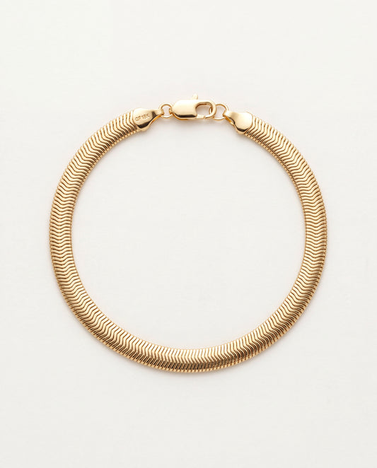 18KT Gold Filled Bracelets, Gold Filled 6mm Magic Herringbone Bracelet | Sleek Shine, Timeless Elegance by HAUS OF MONOGRAM