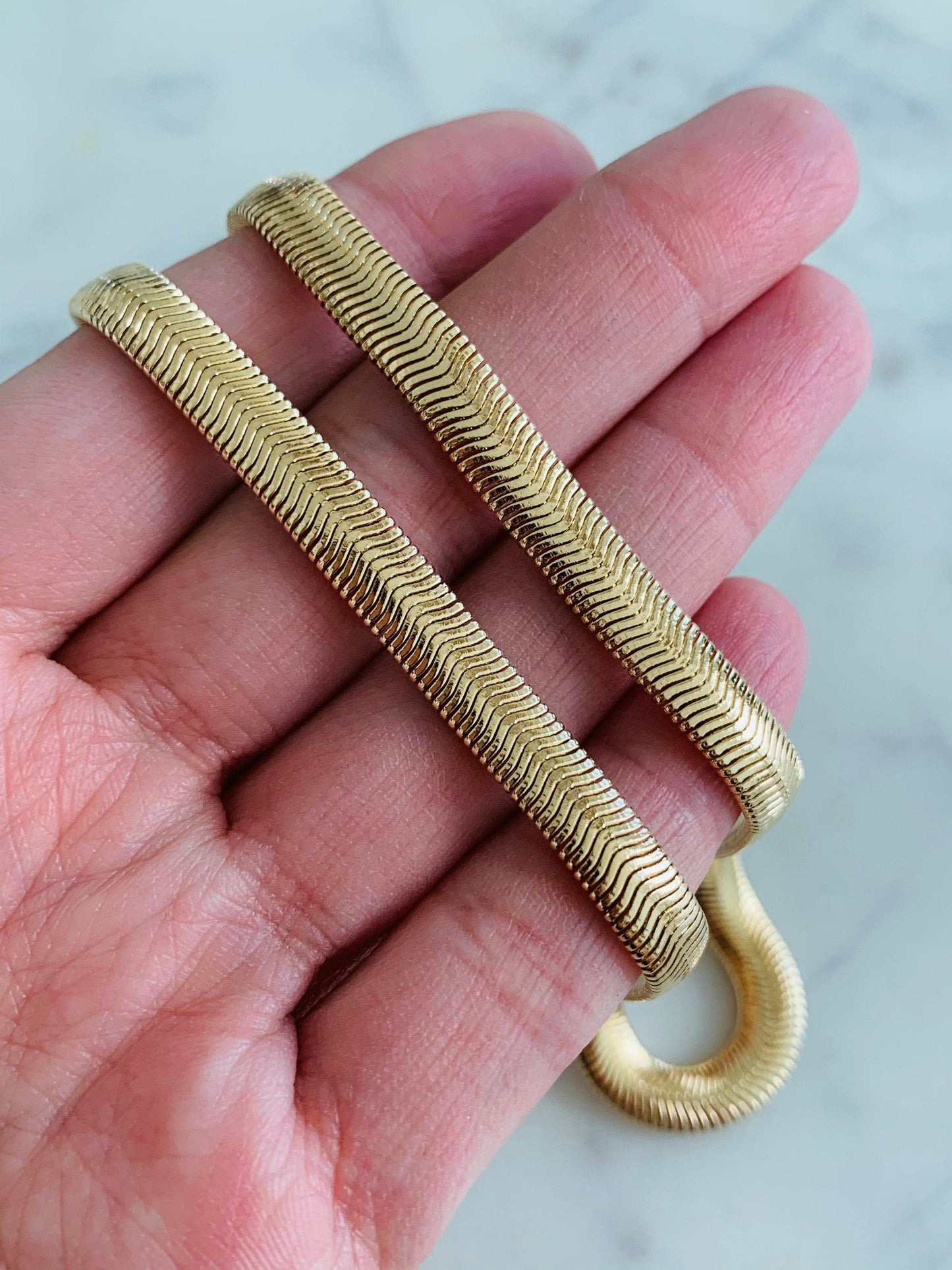 Gold Filled 6mm Magic Herringbone Necklace | Bold Shine, Seamless Style by HAUS OF MONOGRAM - Necklaces, 16", HOM-1-1634-16