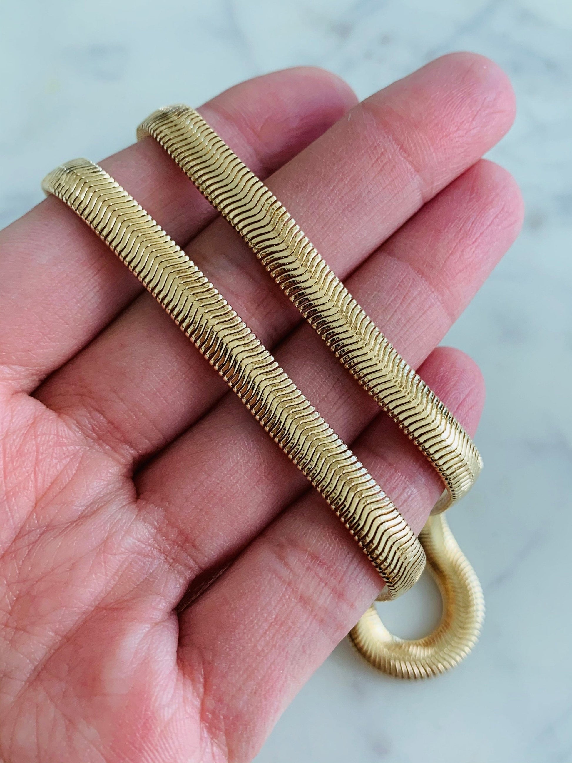 Gold Filled 6mm Magic Herringbone Necklace | Bold Shine, Seamless Style by HAUS OF MONOGRAM - Necklaces, 16", HOM-1-1634-16