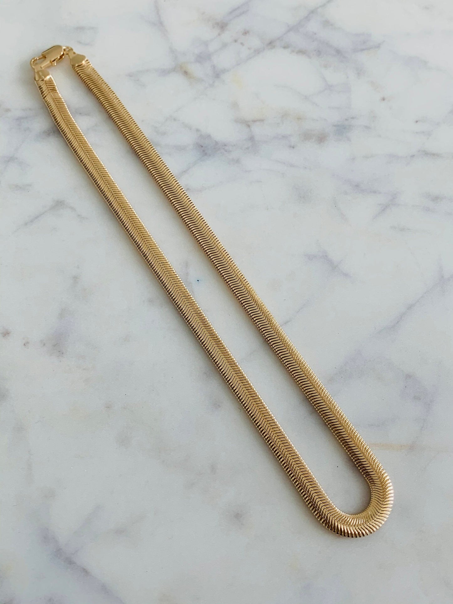 Gold Filled 6mm Magic Herringbone Necklace | Bold Shine, Seamless Style by HAUS OF MONOGRAM - Necklaces, 16", HOM-1-1634-16