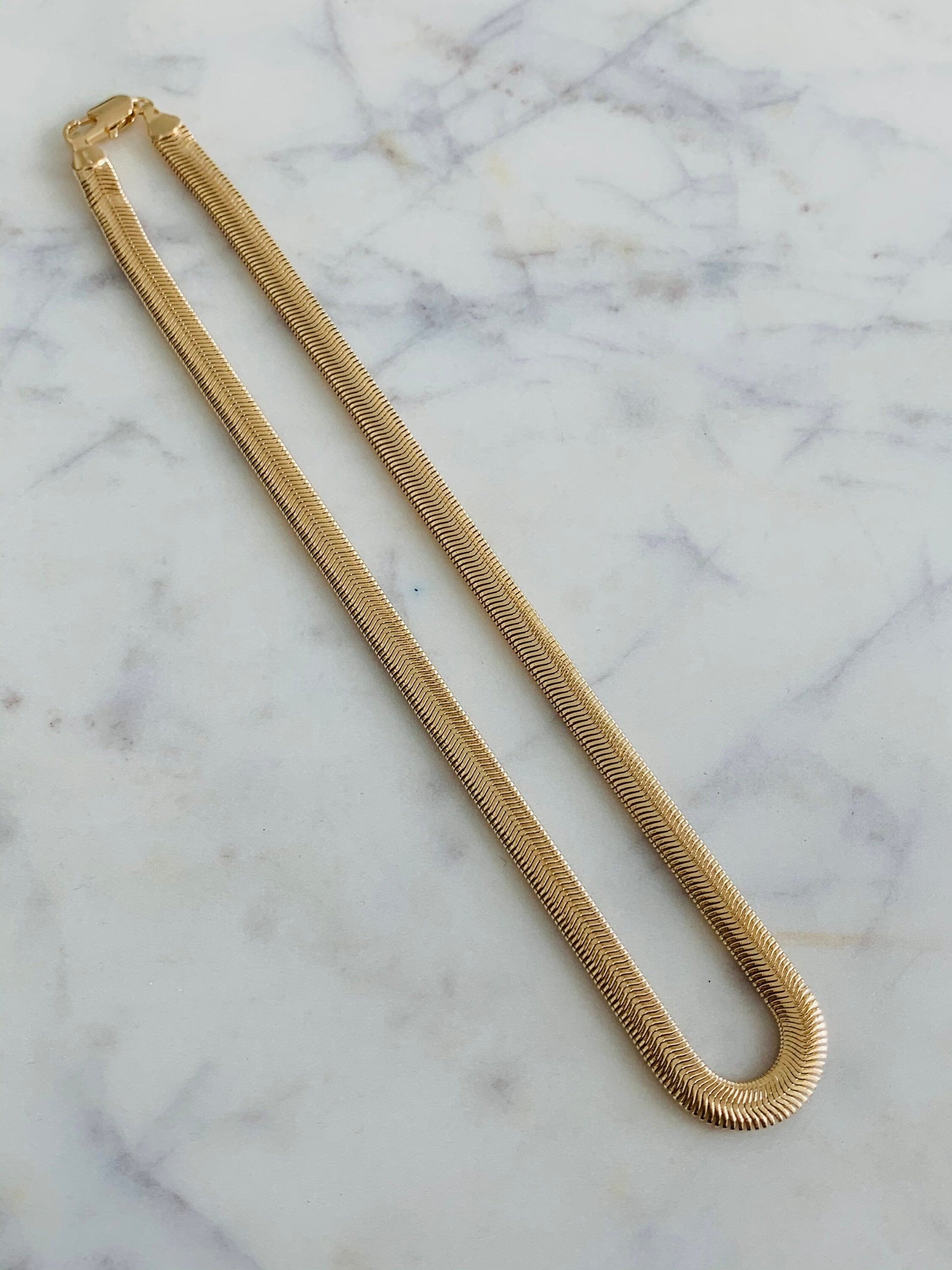 Gold Filled 6mm Magic Herringbone Necklace | Bold Shine, Seamless Style by HAUS OF MONOGRAM - Necklaces, 16", HOM-1-1634-16