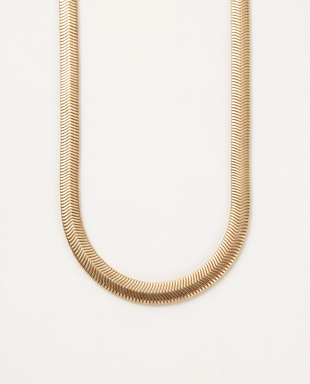 18KT Gold Filled Necklaces, Gold Filled 6mm Magic Herringbone Necklace | Bold Shine, Seamless Style by HAUS OF MONOGRAM