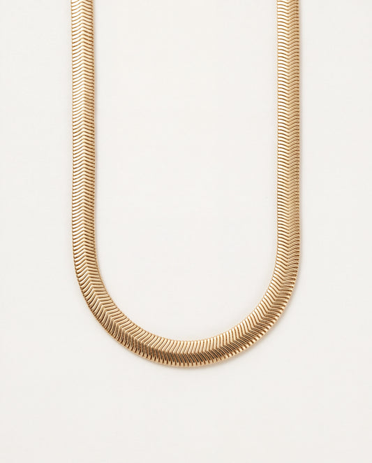 18KT Gold Filled Necklaces, Gold Filled 6mm Magic Herringbone Necklace | Bold Shine, Seamless Style by HAUS OF MONOGRAM