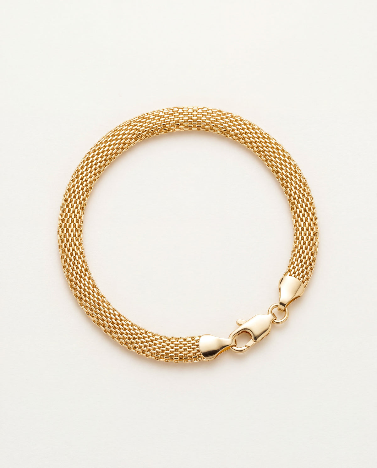 18KT Gold Filled Bracelets, Gold Filled 6mm Mesh Bracelet | Bold Woven Gold Chain Look by HAUS OF MONOGRAM